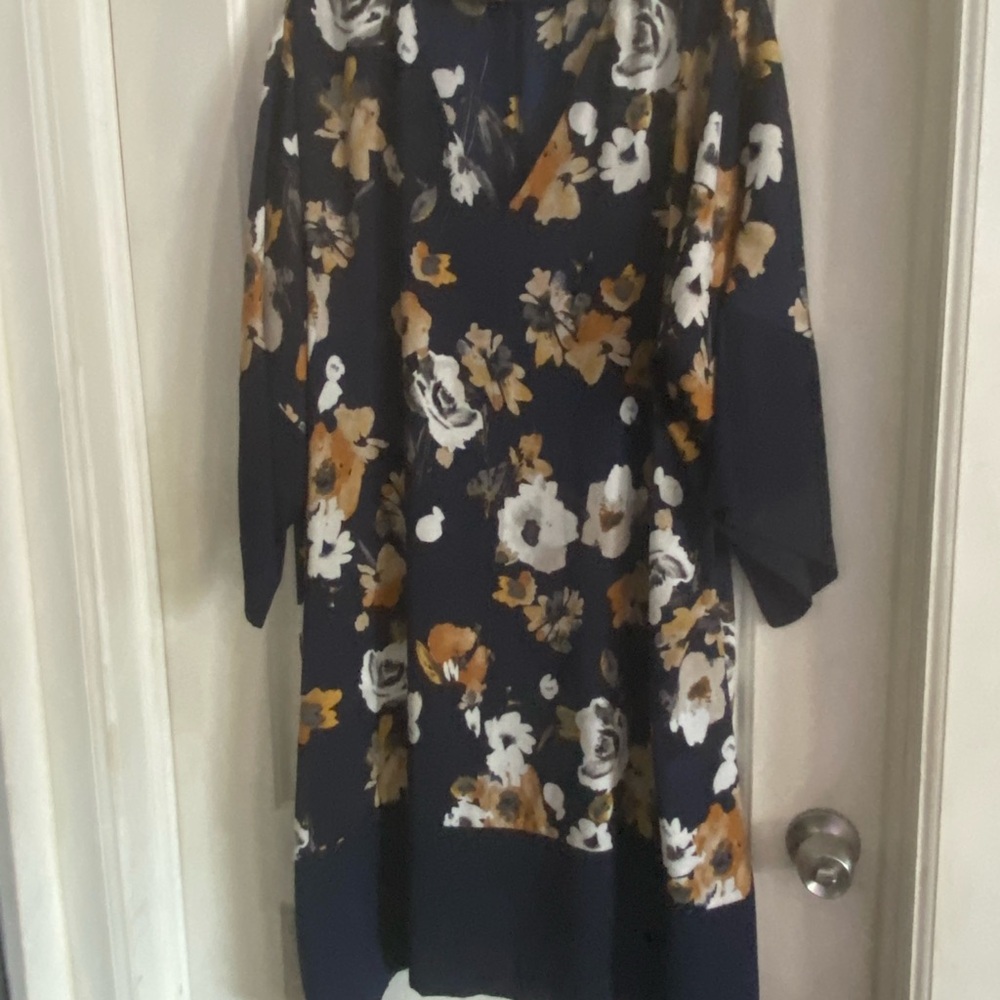 Lane Bryant Navy and White Dress